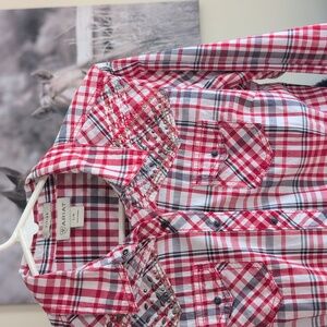 Ariat Red, Black & White Pearl Snap Button Western Button Down